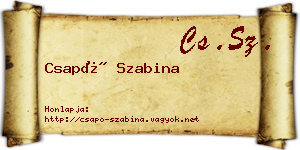 Csapó Szabina névjegykártya